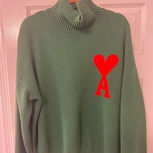 AMI Paris Mens / Unisex Sweater Green